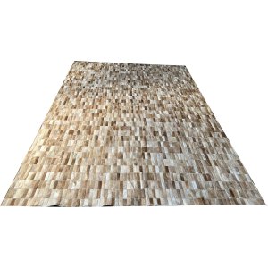 Tapete de couro bege 2,00x3,00 sem bordas peça 3x9cm