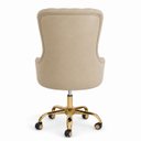 Ver imagem 4 de Cadeira Poltrona Home Office Helena Capitonê Base com Rodinhas Dourada
