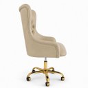 Ver imagem 3 de Cadeira Poltrona Home Office Helena Capitonê Base com Rodinhas Dourada