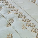 Ver imagem 3 de Jogo Cama Lençol Garland Queen Bordado 100% Algodão Acetinado 400 Fios 4 Peças - Palha e Fendi