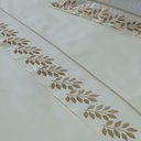 Ver imagem 2 de Jogo Cama Lençol Garland Queen Bordado 100% Algodão Acetinado 400 Fios 4 Peças - Palha e Fendi