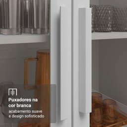 Cristaleira Suspensa 70 Cm 2 Portas de Vidro Branco Madesa - 6
