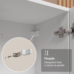 Cristaleira Suspensa 70 Cm 2 Portas de Vidro Branco Madesa - 8