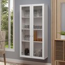 Ver imagem 1 de Cristaleira Suspensa 70 Cm 2 Portas de Vidro Branco Madesa