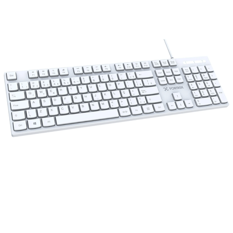 Teclado Office Slim Branco K15 Cabo Usb 2.0 1.5 M Fortrek