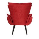 Ver imagem 3 de Kit 2 Poltronas Decorativas Emília Plus Pés Tabaco Suede Vermelho - Sa Móveis