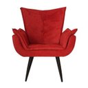 Ver imagem 2 de Kit 2 Poltronas Decorativas Emília Plus Pés Tabaco Suede Vermelho - Sa Móveis