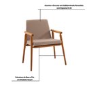 Ver imagem 6 de Kit 5 Cadeiras Decorativa Sala de Jantar Sidnei Linho Bege - Gran Belo