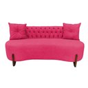 Ver imagem 2 de Sofá 2 Lugares Orgânico Curvo Tókio 150cm Couro Rosa Pink