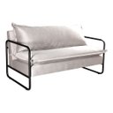 Ver imagem 1 de Sofá Diva 2 Lugares Namoradeira Industrial Decoração Sala, Varanda, Recepção - Suede Bege