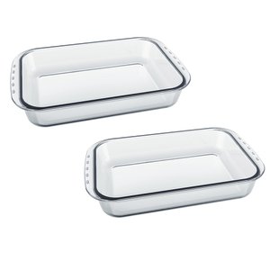 Kit 2 Assadeira Retangular Funda Marinex 5l Lasanheira Nadir