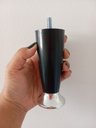 Ver imagem 4 de Kit 12 Pé Cama Box Queen Bipart Baú Rubi Preto Cromado 12cm