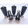 Kit 12 Pé Cama Box Queen Bipart Baú Rubi Preto Cromado 12cm - 3