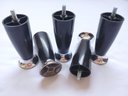Ver imagem 3 de Kit 12 Pé Cama Box Queen Bipart Baú Rubi Preto Cromado 12cm