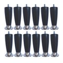 Ver imagem 1 de Kit 12 Pé Cama Box Queen Bipart Baú Rubi Preto Cromado 12cm