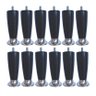 Kit 12 Pé Cama Box Queen Bipart Baú Rubi Preto Cromado 12cm - 1