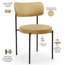 Ver imagem 4 de Cadeira Decorativa Estofada para Sala de Jantar Louise L02 Couríssimo Fendi - Lyam Decor