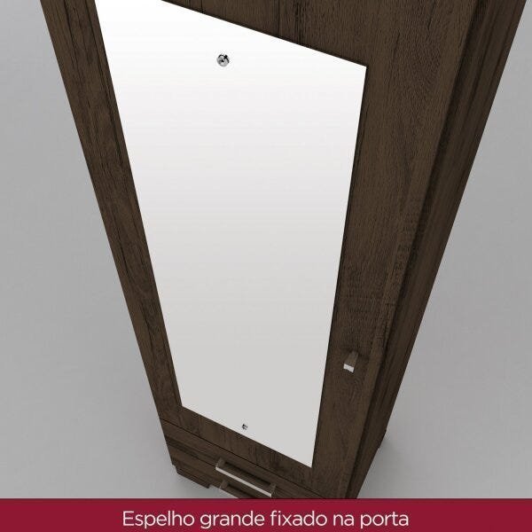 Sapateira com Espelho 1 Porta 2 Gavetas Happy Espresso Móveis - 5