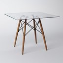 Ver imagem 2 de Conjunto de Mesa de Jantar Eames Eiffel Quadrada 90cm Tampo de Vidro com 4 Cadeiras Brancas