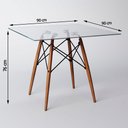 Ver imagem 3 de Conjunto de Mesa de Jantar Eames Eiffel Quadrada 90cm Tampo de Vidro com 4 Cadeiras Brancas