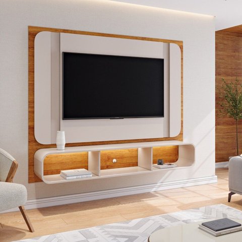 Painel para TV até 75 Polegadas com LED 180,5CMX149CM LED e Nichos Monet
