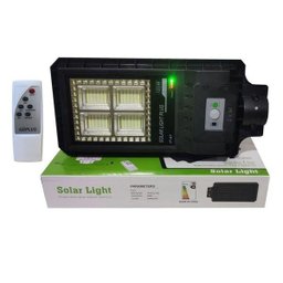 Refletor Poste 120w energia Solar 300 Leds publica Ultra leds Controle Sensor Presenca - 1