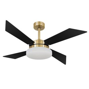 Ventilador de Teto Volare Vd50 Tech Dourado 4 Pás Preto - 220V