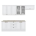 Ver imagem 1 de Cozinha Modulada Americana 6 Peças Branco Hp com Tampo Calcare – Henn