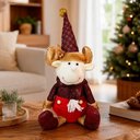 Ver imagem 4 de Enfeite Natalino Boneco Sentado Papai Noel e Rena 40cm