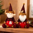 Ver imagem 5 de Enfeite Natalino Boneco Sentado Papai Noel e Rena 40cm