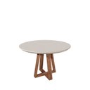 Ver imagem 1 de Mesa Benedicta Redonda com Vidro Natural Off White 115cm