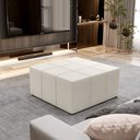 Ver imagem 2 de Kit 02 Puffs Decorativos Para Sala de Estar Quadrado Milano 90x90cm W01 Linho Champagne - Lyam