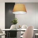 Ver imagem 3 de Lustre Pendente Cone Md-4021 Cúpula em Tecido 21/40x30cm Palha - Bivolt