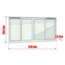 Ver imagem 4 de Janela Alumínio Elite 4 Folhas Moveis 100 x 120 V.Liso Branco Brimak