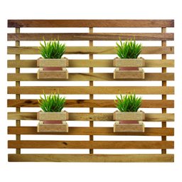 Jardim Vertical Madeira Maciça 4 Cachepôs Pequenos S/Pintura - 1