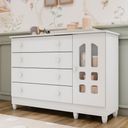 Ver imagem 1 de Cômoda Infantil 4 Gavetas com Porta Fraldário Gran Selena 100% MDF Branco