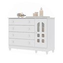 Ver imagem 3 de Cômoda Infantil 4 Gavetas com Porta Fraldário Gran Selena 100% MDF Branco