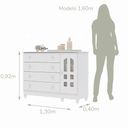 Ver imagem 4 de Cômoda Infantil 4 Gavetas com Porta Fraldário Gran Selena 100% MDF Branco