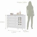 Ver imagem 4 de Cômoda Infantil 4 Gavetas com Porta Fraldário Gran Selena 100% MDF Branco