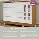 Ver imagem 7 de Cômoda Infantil 4 Gavetas com Porta Fraldário Gran Selena 100% MDF Marrom/Branco/Bétula