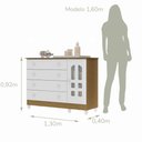 Ver imagem 4 de Cômoda Infantil 4 Gavetas com Porta Fraldário Gran Selena 100% MDF Marrom/Branco/Bétula