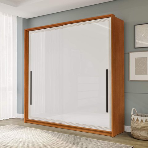 Guarda Roupa 180,1cm com 2 Portas de Correr e 2 Gavetas 240835 Valência Politorno Móveis