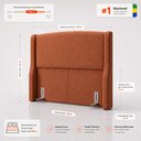 Ver imagem 4 de Cabeceira para Cama Box Queen Size Shae 160cm Estofada com Frame Bouclê Terracota - Desk Design