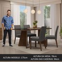 Ver imagem 3 de Conjunto Sala de Jantar Mesa Tampo de Vidro 4 Cadeiras Rustic/preto/silver Taylor Madesa
