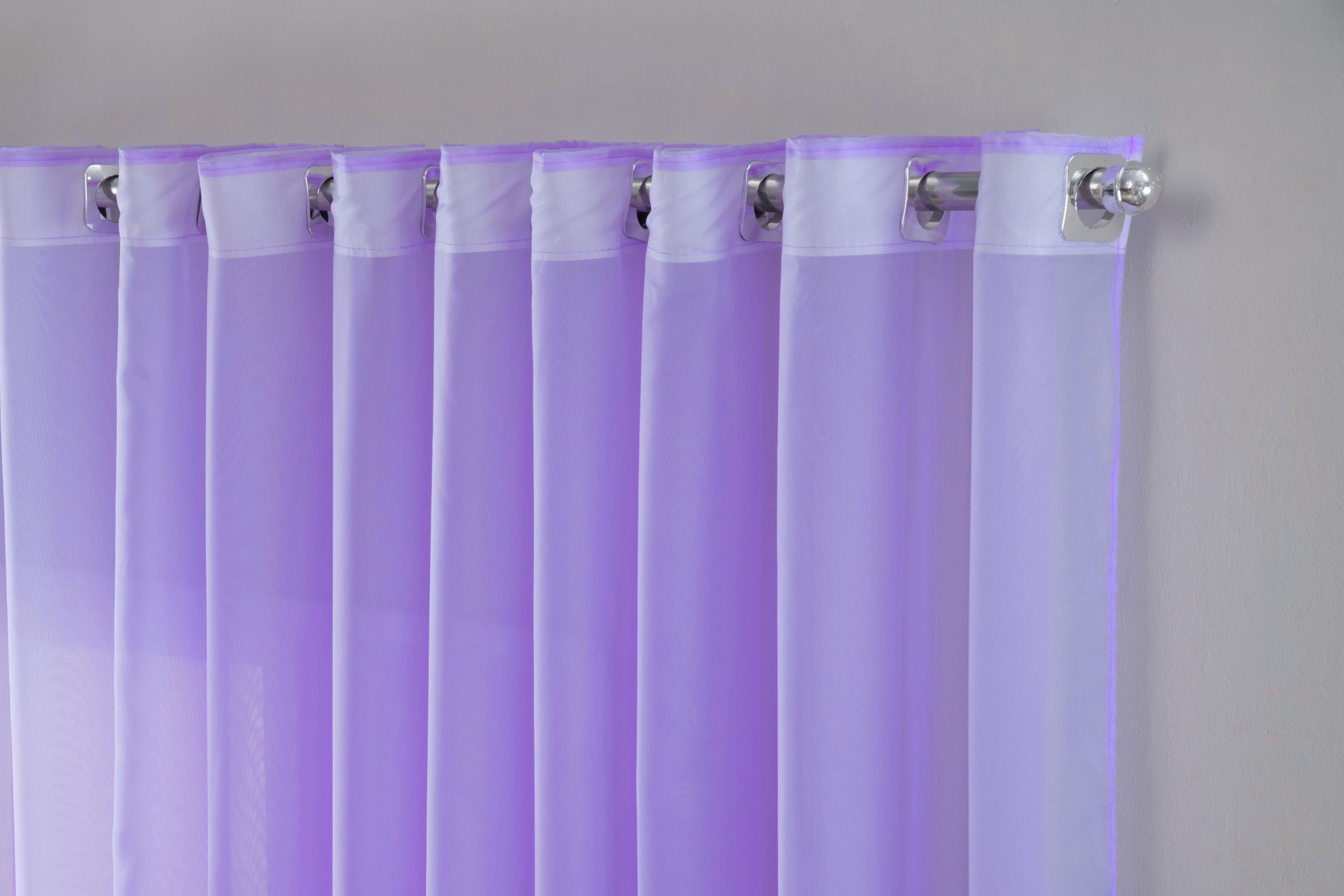 Cortina Sala Quarto Voal Liso Delicate 300x220 Transparente:lilas - 2