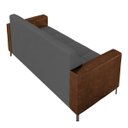 Ver imagem 7 de Sofá Living Decorativo Houston 2 Lugares 160cm Pés em Metal Veludo/ Pu Grafite/ Marrom G33 - Gran Be