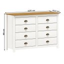 Ver imagem 3 de CÔMODA 8 GAVETAS TOPÁZIO - BRANCO/CARVALHO