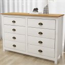 Ver imagem 1 de CÔMODA 8 GAVETAS TOPÁZIO - BRANCO/CARVALHO