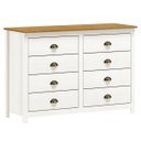 Ver imagem 2 de CÔMODA 8 GAVETAS TOPÁZIO - BRANCO/CARVALHO