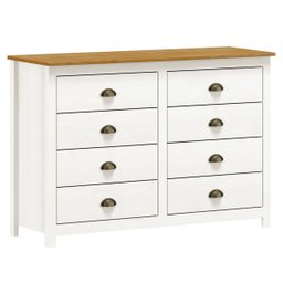 CÔMODA 8 GAVETAS TOPÁZIO - BRANCO/CARVALHO - 2